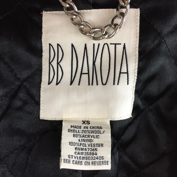 BB Dakota Plaid Black Blue Belt Jacket XS - Picture 8 of 8
